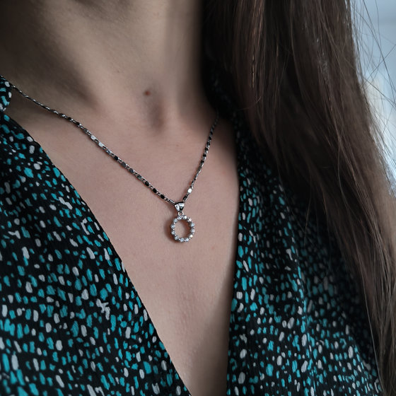 Серебряная подвеска с фианитами