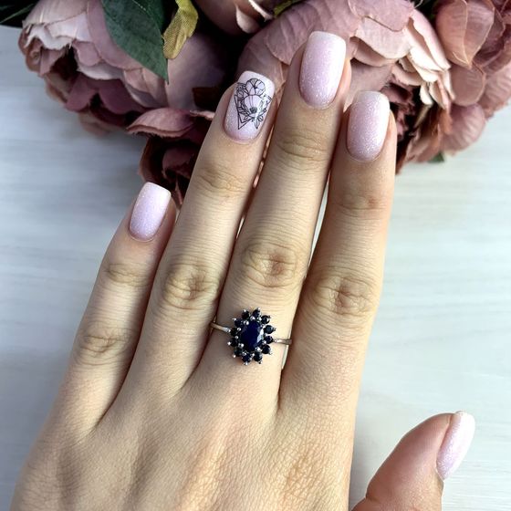Серебряное кольцо с сапфиром 1.558ct
