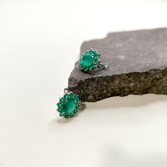 Серебряные серьги с агатом 6.856ct