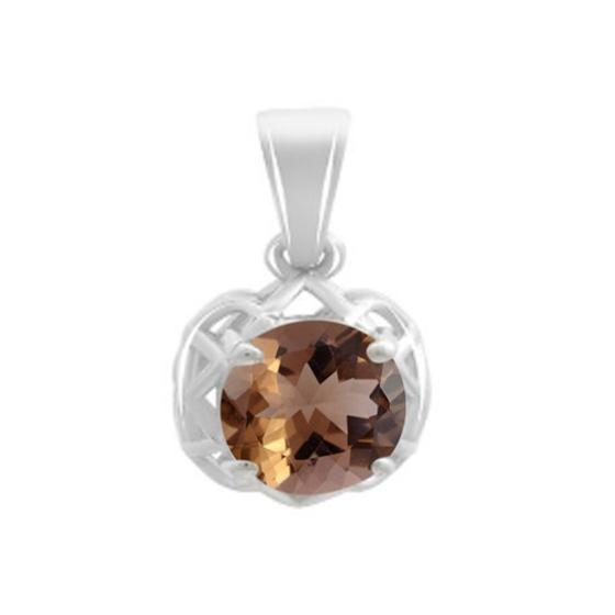 Серебряная подвеска с раухтопазом (дымчатым кварцем) 1.11ct
