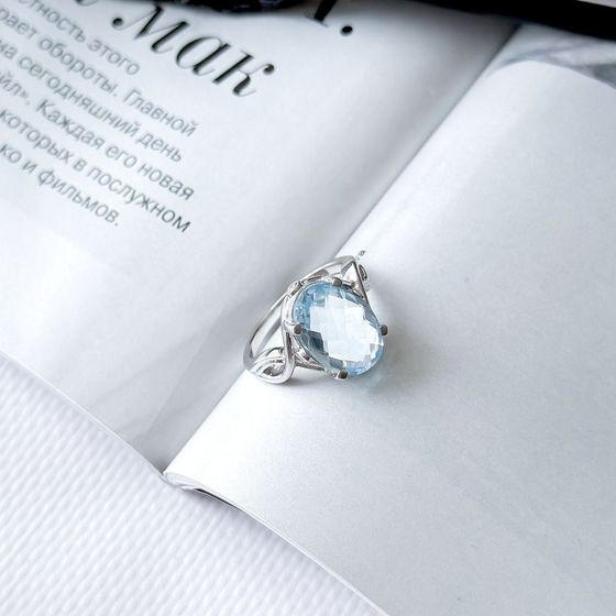 Серебряное кольцо с топазом 6.743ct