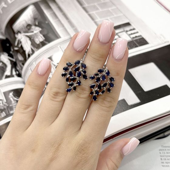 Серебряные серьги с сапфиром 6.925ct