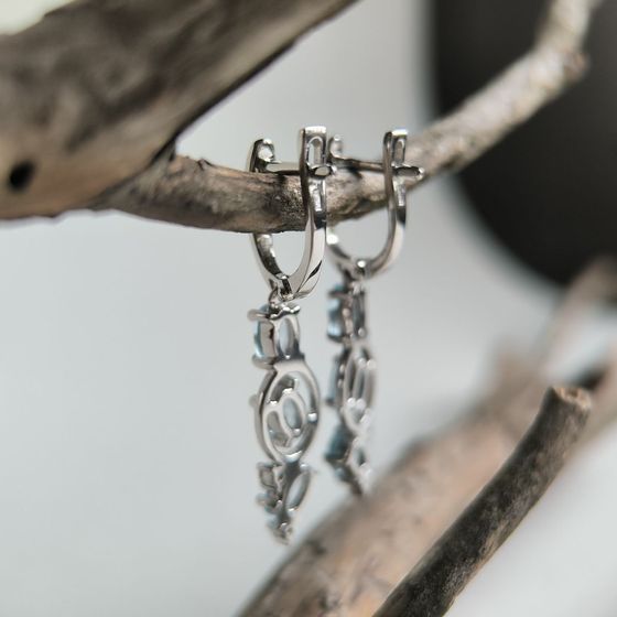 Серебряные серьги с топазом 3.367ct