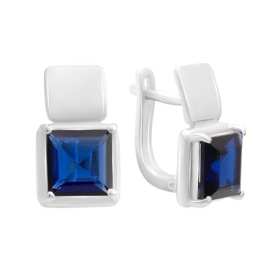 Серебряные серьги с сапфиром nano 3.95ct