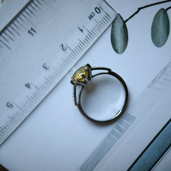 Серебряное кольцо с цитрином nano 1.579ct