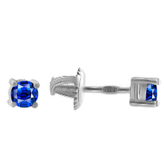 Серебряные серьги с сапфиром 0.69ct