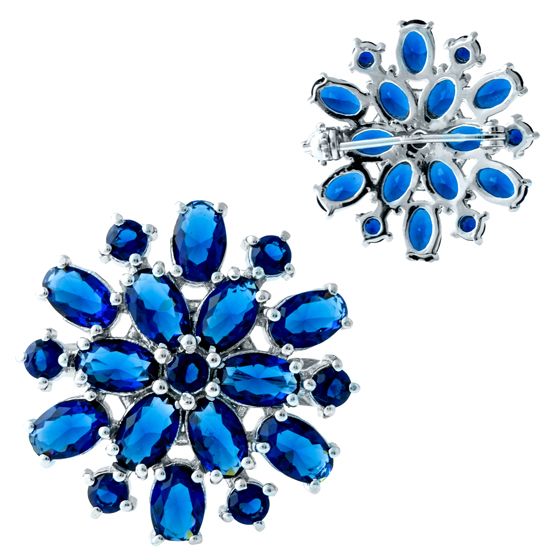 Серебряная брошка с сапфиром nano 4.32ct
