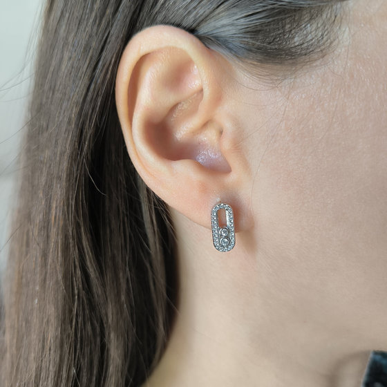 Серебряные серьги с фианитами