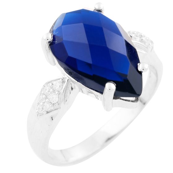 Серебряное кольцо с сапфиром nano