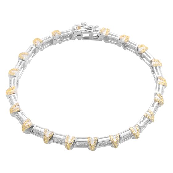 Серебряный браслет с фианитами