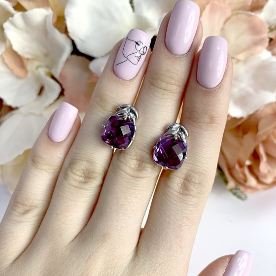 Серебряные серьги с александритом