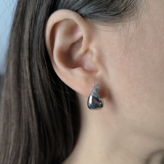 Серебряные серьги с фианитами 0.28ct