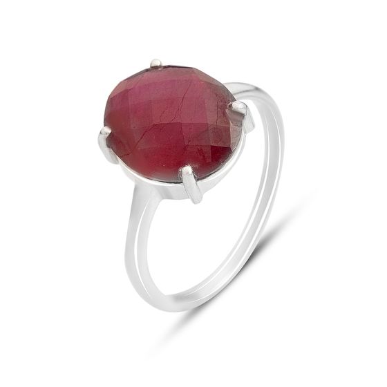 Серебряное кольцо с рубином 5.833ct