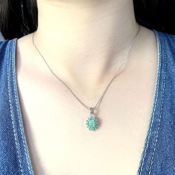 Серебряная подвеска с изумрудом 1.238ct