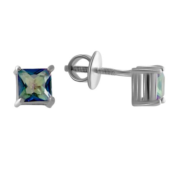 Серебряные серьги с мистик топазом 0.94ct