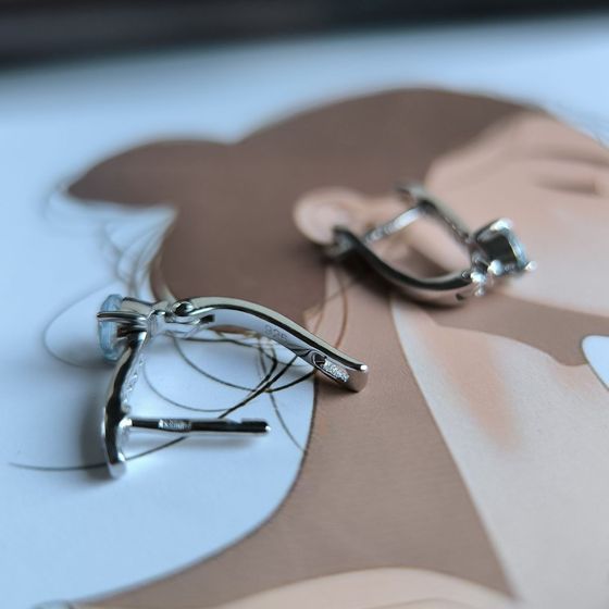 Серебряные серьги с топазом 1.211ct