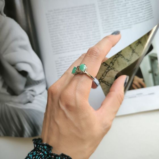 Серебряное кольцо с изумрудом 2.008ct