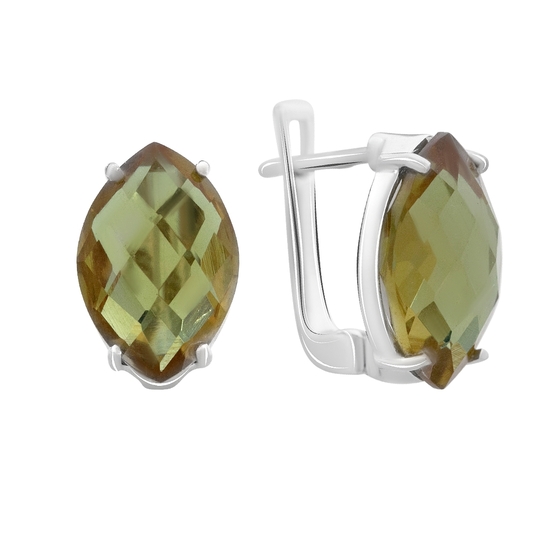 Серебряные серьги с султанитом 10.263ct