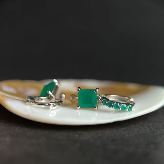 Серебряные серьги с агатом 2.335ct