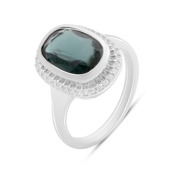 Серебряное кольцо с топазом Лондон Блю 3.487ct