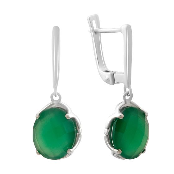 Серебряные серьги с агатом