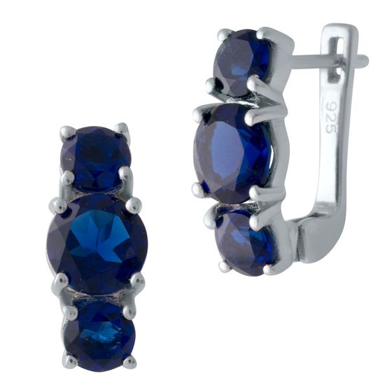 Серебряные серьги с сапфиром nano 3.445ct