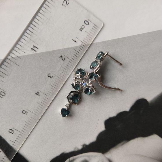 Серебряные серьги с топазом Лондон Блю 3.453ct, топазом