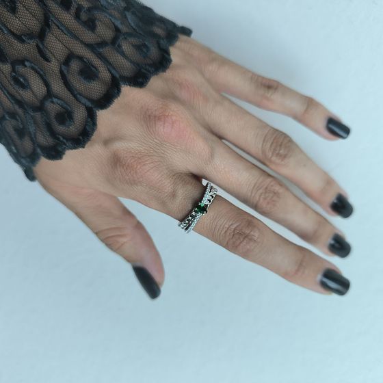 Серебряное кольцо с изумрудом nano 0.518ct