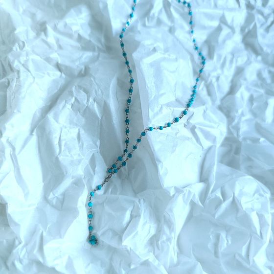 Серебряное колье с бирюзой