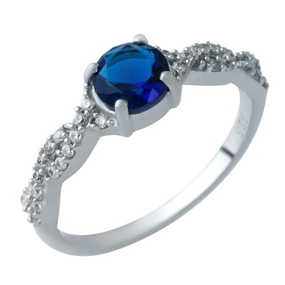 Серебряное кольцо с сапфиром nano 0.985ct