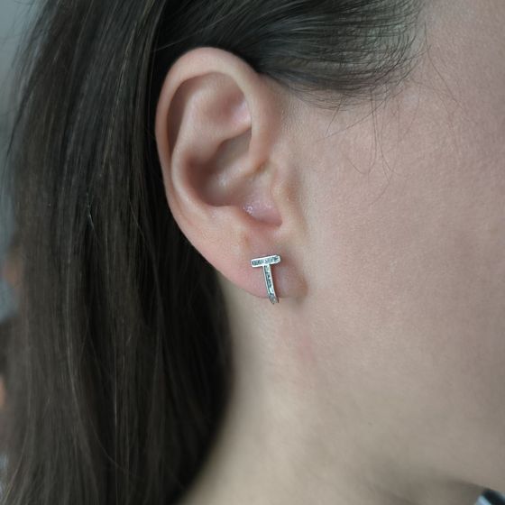 Серебряные серьги с фианитами