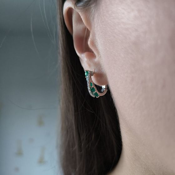 Серебряные серьги с агатом 1.395ct