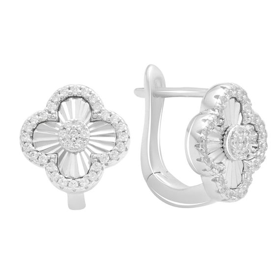 Серебряные серьги с фианитами