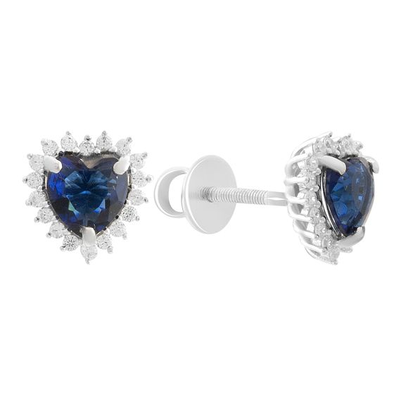 Серебряные серьги с сапфиром nano 1.698ct