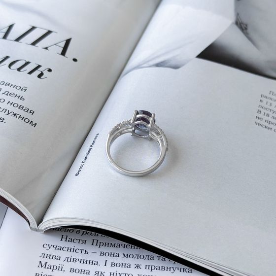 Серебряное кольцо с александритом 3.619ct