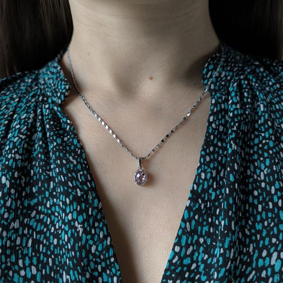 Серебряная подвеска с аметистом 1.017ct