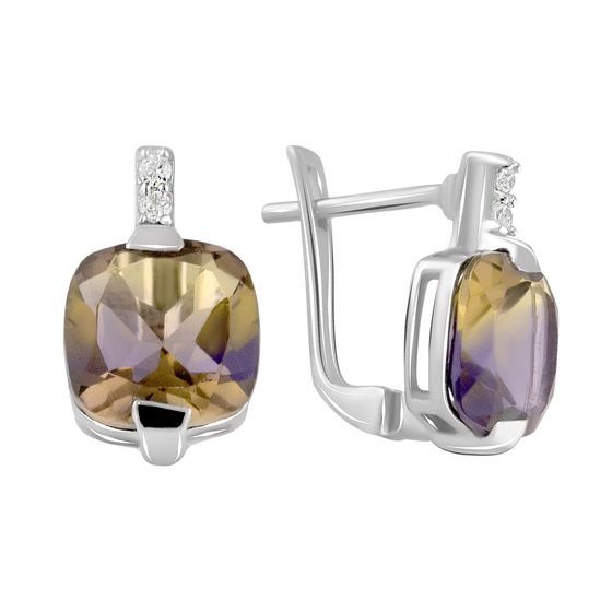 Серебряные серьги с аметрином nano 4.9ct