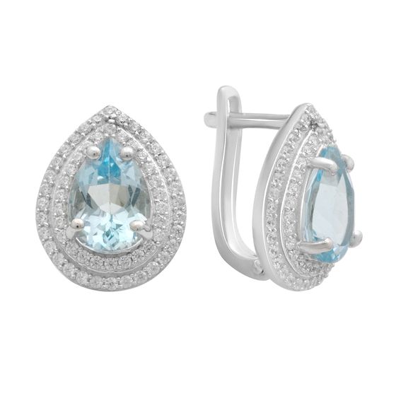 Серебряные серьги с топазом 5.859ct