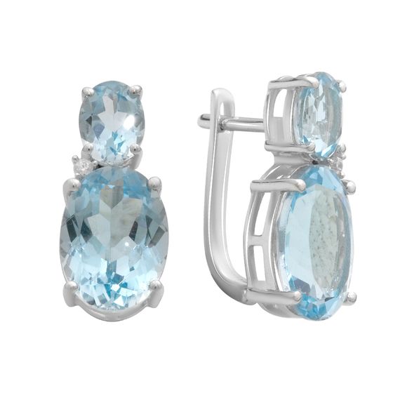 Серебряные серьги с топазом 16.811ct