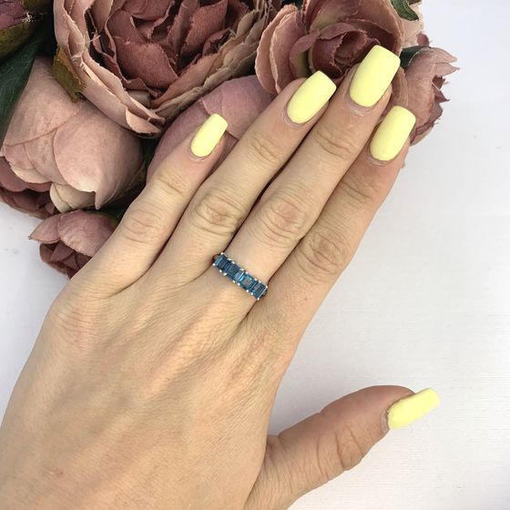 Серебряное кольцо с топазом Лондон Блю 1.231ct