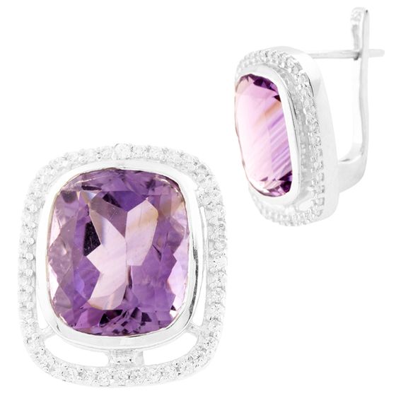 Серебряные серьги с аметистом