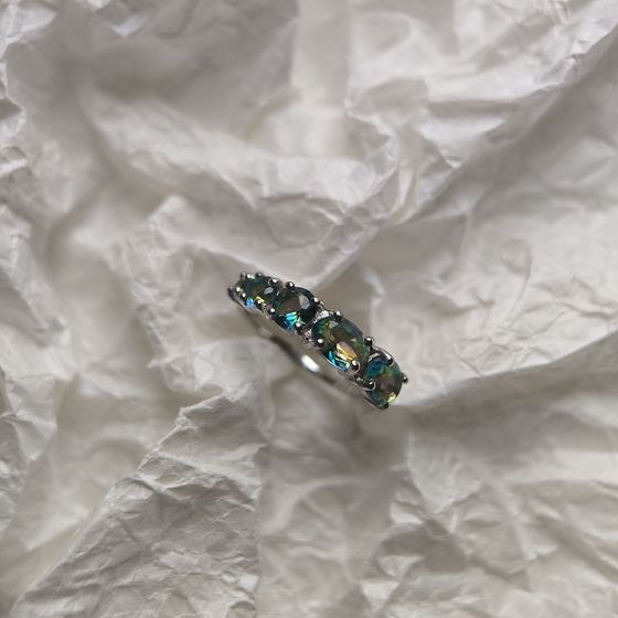 Серебряное кольцо с мистик топазом 1.84ct
