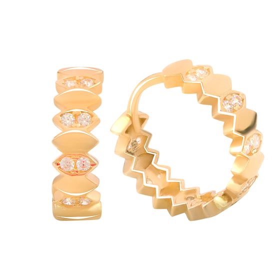 Золотые серьги с фианитами 0.32ct