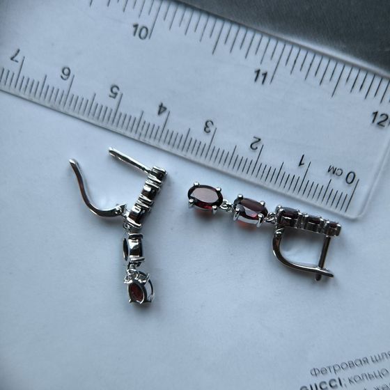 Серебряные серьги с гранатом 5.788ct