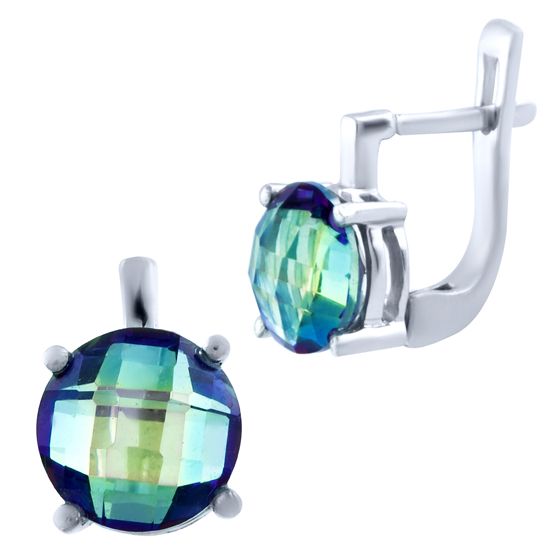 Серебряные серьги с мистик топазом