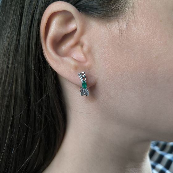 Серебряные серьги с агатом 0.73ct