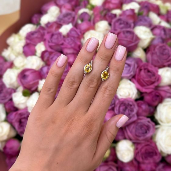 Серебряные серьги с цитрином nano 1.833ct