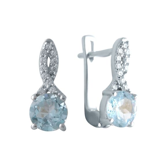 Серебряные серьги с топазом 2.359ct