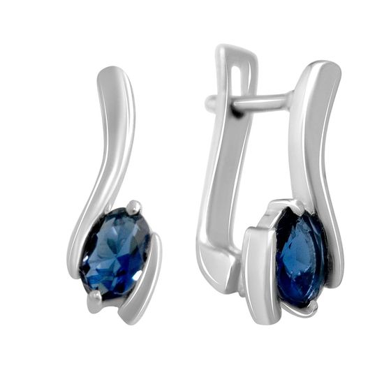 Серебряные серьги с сапфиром nano 0.617ct