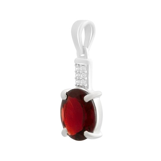 Серебряная подвеска с гранатом nano 2.291ct, фианитами